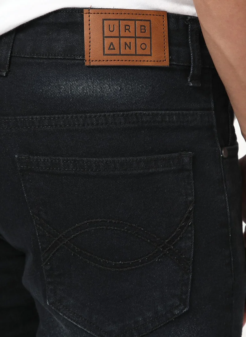 Urbano Fashion  Urbano Fashion Men's Black Bootcut Fit Mid Rise Heavy Washed Jeans Stretchable for Men | Best Price UAE